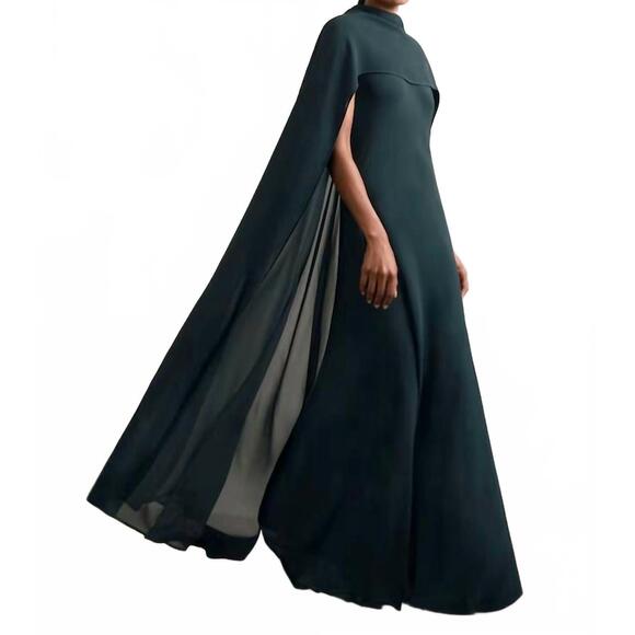 REISS Dresses & Skirts - NEW REISS crepe cape maxi gown in teal